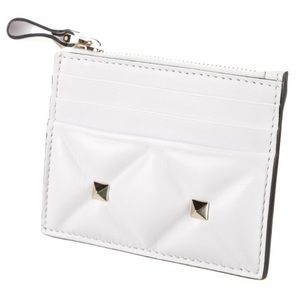 Valentino Leather Rockstud Card wallet Heart design